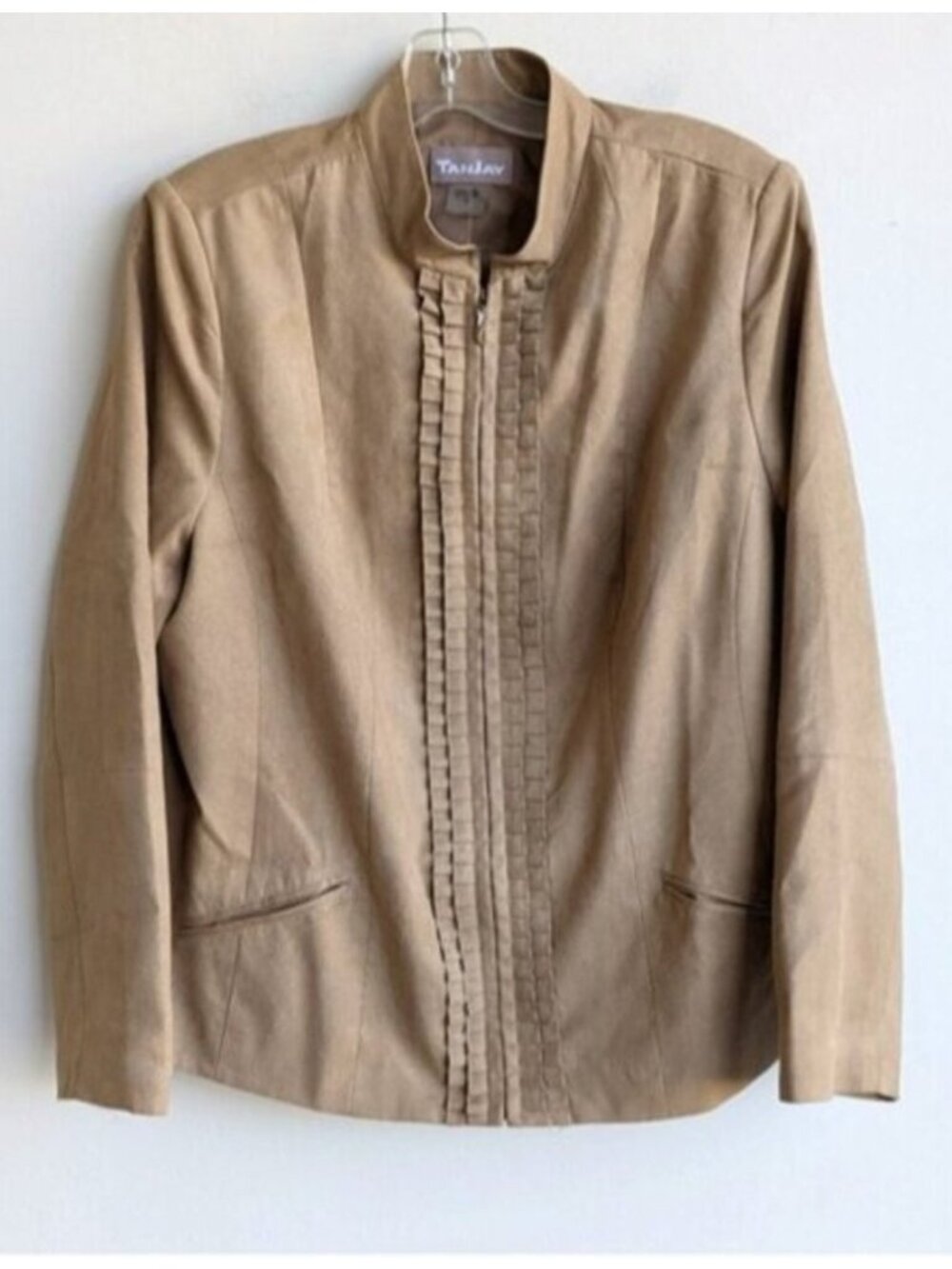 TanJay faux suede light zip jacket - tan/beige